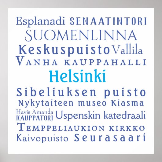 Helsinki Landmarks Value Poster Paper (Matte) (Voorkant)