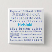 Helsinki Landmarks Vierkante Button 5,1 Cm (Voorkant)