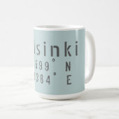 Helsinki Latitude-lengtecoördinaten Koffiemok (Voorkant rechts)