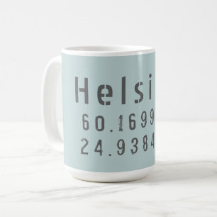 Helsinki Latitude-lengtecoördinaten Koffiemok