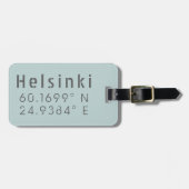 Helsinki Latitude Longitude Bagagelabel (Voorkant horizontaal)