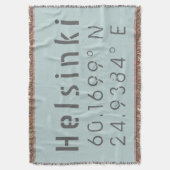 Helsinki Latitude Longitude Deken (Voorkant Verticaal)