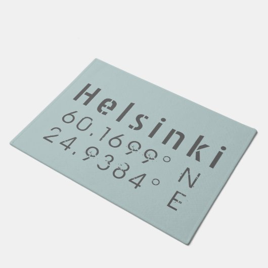 Helsinki Latitude Longitude Deurmat (Schuin)