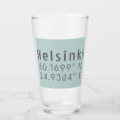 Helsinki Latitude Longitude Glas (Voorkant)