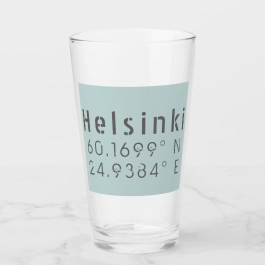 Helsinki Latitude Longitude Glas (Voorkant)
