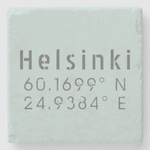 Helsinki Latitude Longitude Stenen Onderzetter