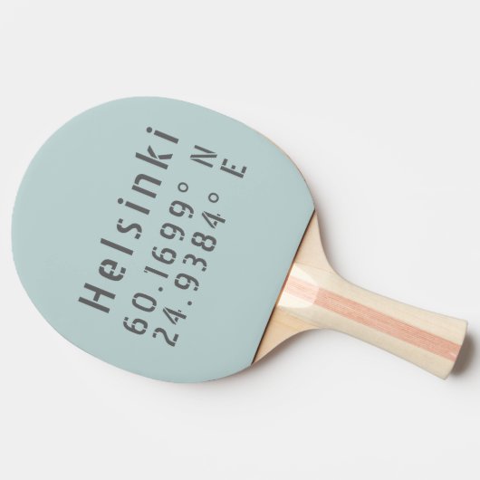 Helsinki Latitude Longitude Tafeltennisbatje (Zijkant)