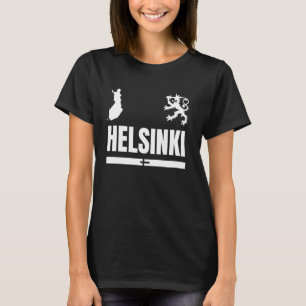 Helsinki met Finland Vlag, Helsinki Embleem, Helsi T-shirt