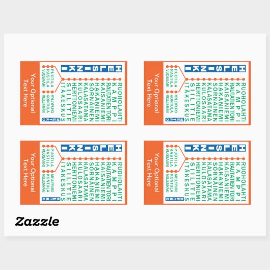 Helsinki Metro Stations aangepaste stickers (Vel)