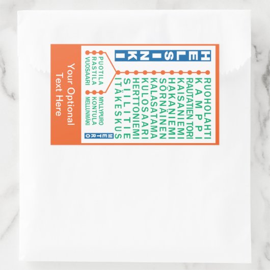 Helsinki Metro Stations aangepaste stickers (Tas)