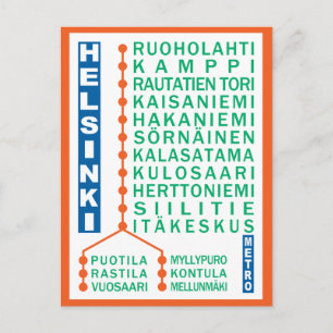 Helsinki Metro Stations briefkaart