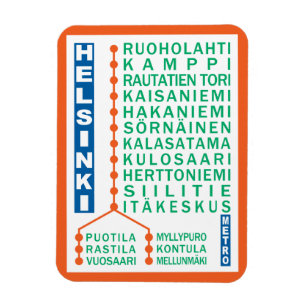Helsinki Metro Stations magnet Magneet