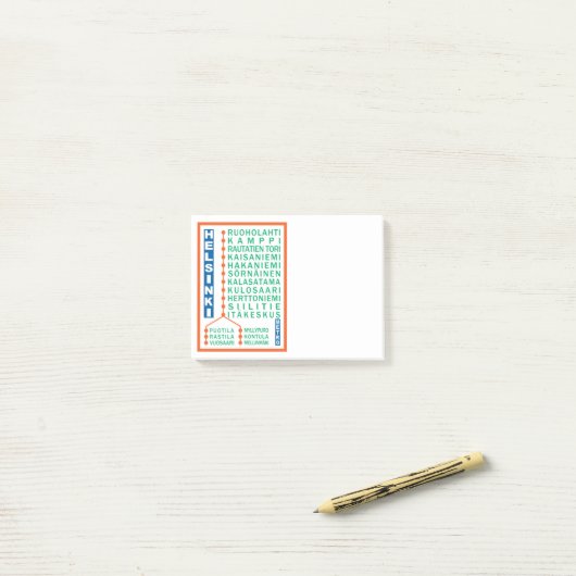 Helsinki Metro Stations Post-it Notes (Op bureau)