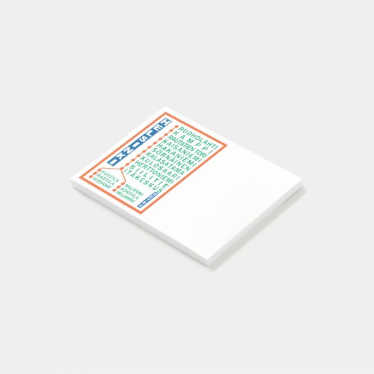 Helsinki Metro Stations Post-it Notes (Schuin)