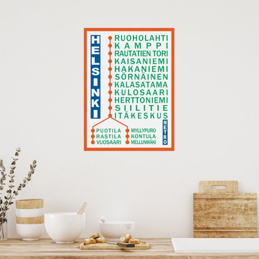 Helsinki Metro Stations poster (Keuken)