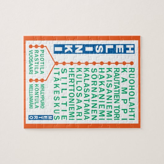 Helsinki Metro Stations puzzel Legpuzzel (Horizontaal)