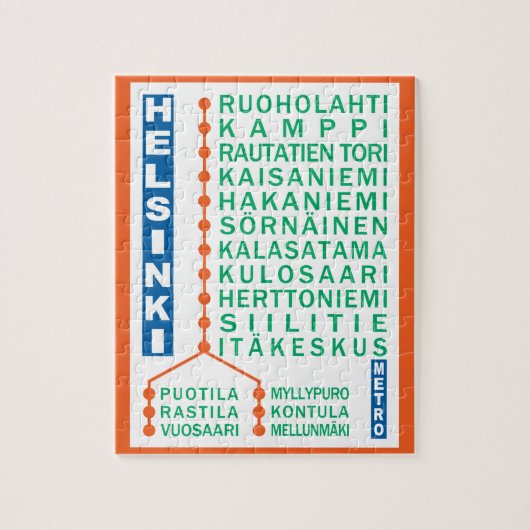 Helsinki Metro Stations puzzel Legpuzzel (Verticaal)