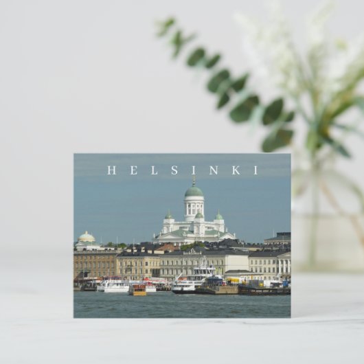 Helsinki panorama-uitzicht ansichtkaart briefkaart (Staand voorkant)