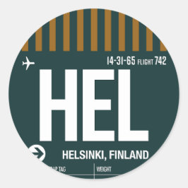 Helsinki - Reis Label Ronde Sticker