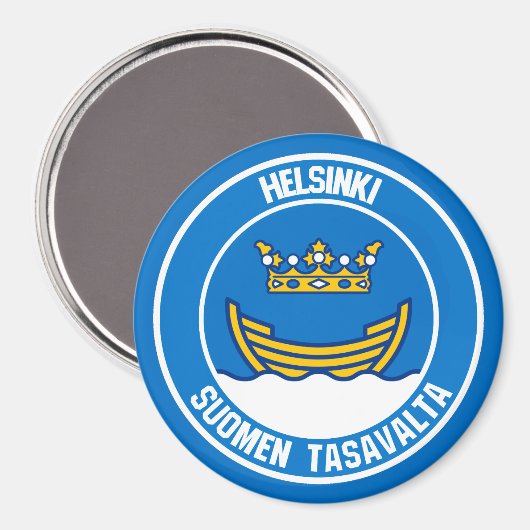 Helsinki Round Emblem Magneet (Voorkant / Achterkant)