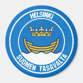 Helsinki Round Emblem Magneet (Voorkant)