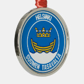 Helsinki Round Emblem Metalen Ornament (Rechts)