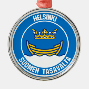 Helsinki Round Emblem Metalen Ornament