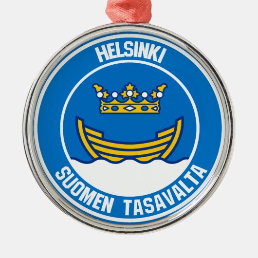 Helsinki Round Emblem Metalen Ornament (Voorkant)