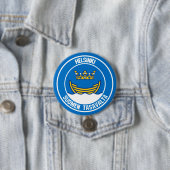 Helsinki Round Emblem Ronde Button 7,6 Cm (In situ)