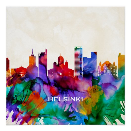 Helsinki Skyline Perfect Poster (Voorkant)