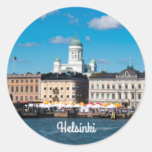 Helsinki Skyline Ronde Sticker