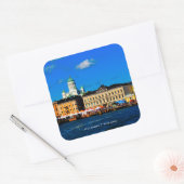 Helsinki Skyline Vierkante Sticker (Envelop)