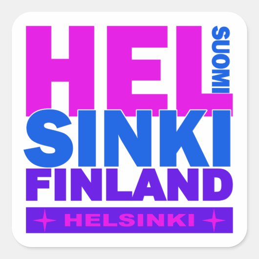Helsinki-stickers Vierkante Sticker (Voorkant)