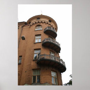 Helsinki Toren Architectuur: Art Nouveau Gebouw Poster