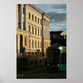 Helsinki Tram op een Moody August Day Poster