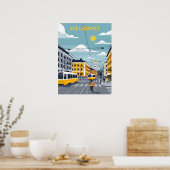 Helsinki Tram – Stedelijk landschap van Finland Poster (Keuken)
