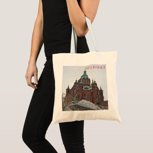 Helsinki Uspenski Cathedral uitzicht canvas tas (Voorkant (product))