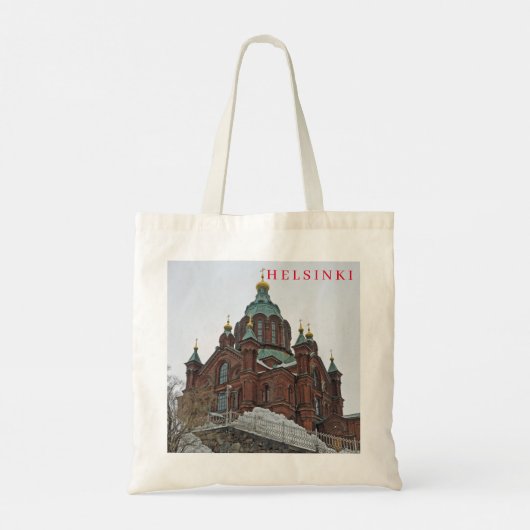 Helsinki Uspenski Cathedral uitzicht canvas tas (Achterkant)