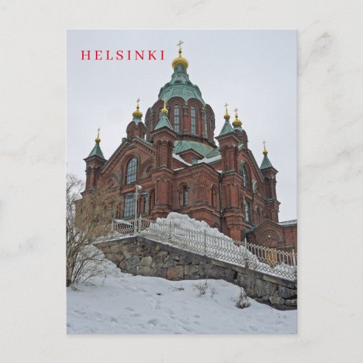 Helsinki Uspenski-kathedraal zicht op ansichtkaart Briefkaart (Voorkant)