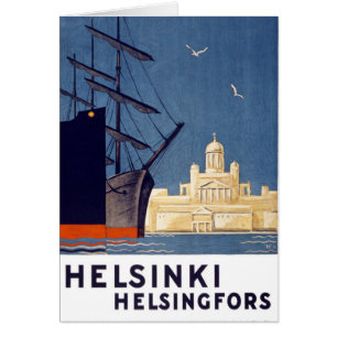 Helsinki Vintage Travel Poster teruggezet