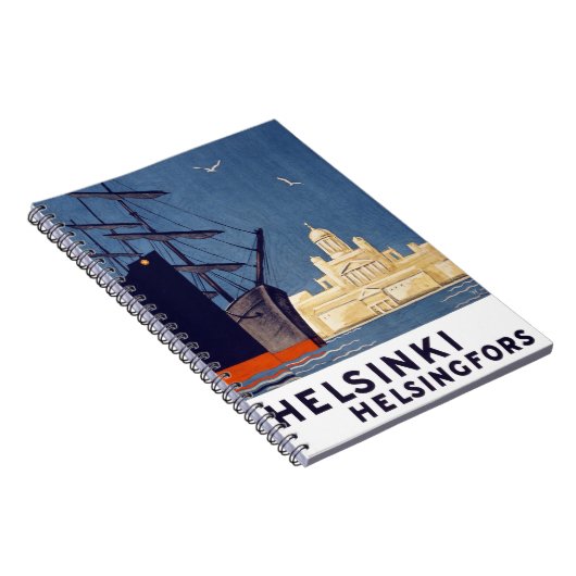 Helsinki Vintage Travel Poster teruggezet Notitieboek (Rechterzijde)