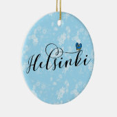 Helsinki - vlag in het hart , Finland Keramisch Ornament (Rechts)