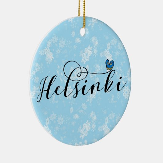 Helsinki - vlag in het hart , Finland Keramisch Ornament (Rechts)
