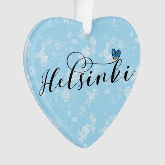 Helsinki - vlag in het hart , Finland Ornament (voorkant)