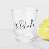 Helsinki - vlag in het hart , Finland Shot Glas (Voorkant)