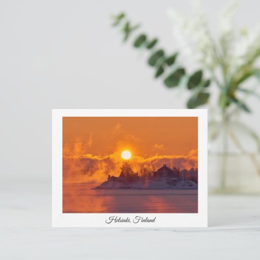 Helsinki winter souvenir briefkaart (Staand voorkant)