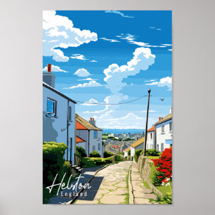 Helston Engeland vintage reisillustratie Poster