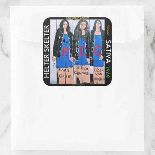 HELTER SKELTER SATIVA VIERKANTE STICKER (Tas)