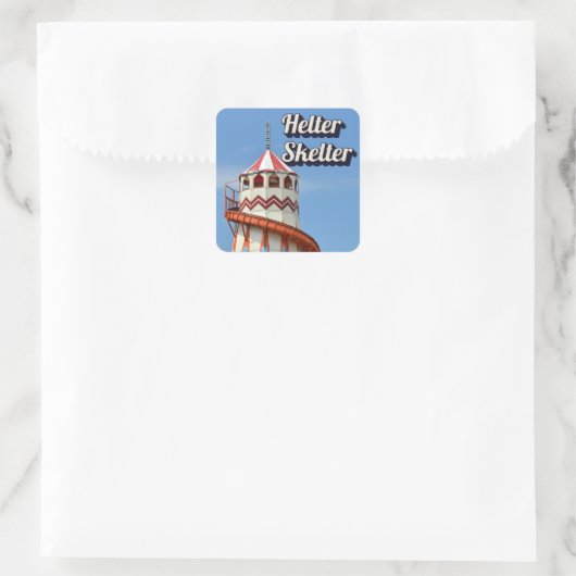 Helter Skelter Vierkante Sticker (Tas)
