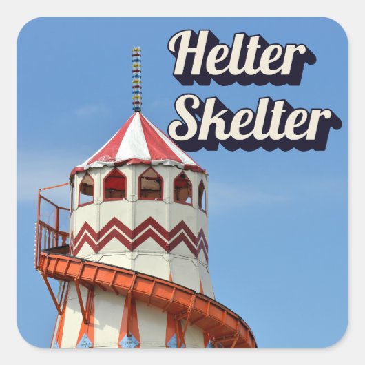 Helter Skelter Vierkante Sticker (Voorkant)